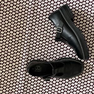 Black Leather Mary Jane Shoes